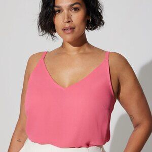 Torrid - Georgette V-Neck Cami in Honeysuckle Pink​​​​​​​​​​